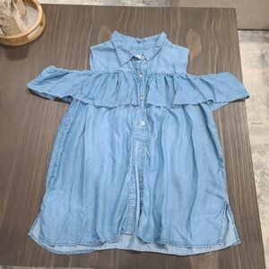 Blue Denim Off-Shoulder Blouse